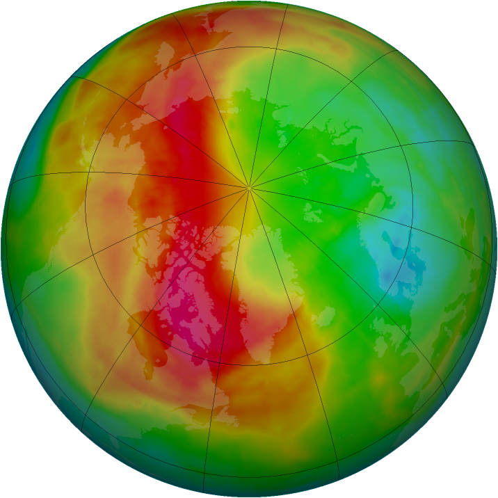 Arctic ozone map for 12 March 2014